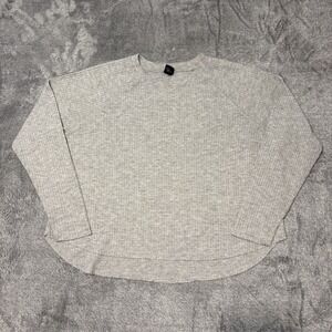 Wild Fable Waffle Knit Sweater Womens Medium Beige Crew Neck Casual Cozy